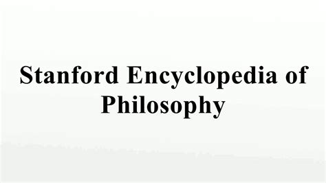 stanford encyclopedia of